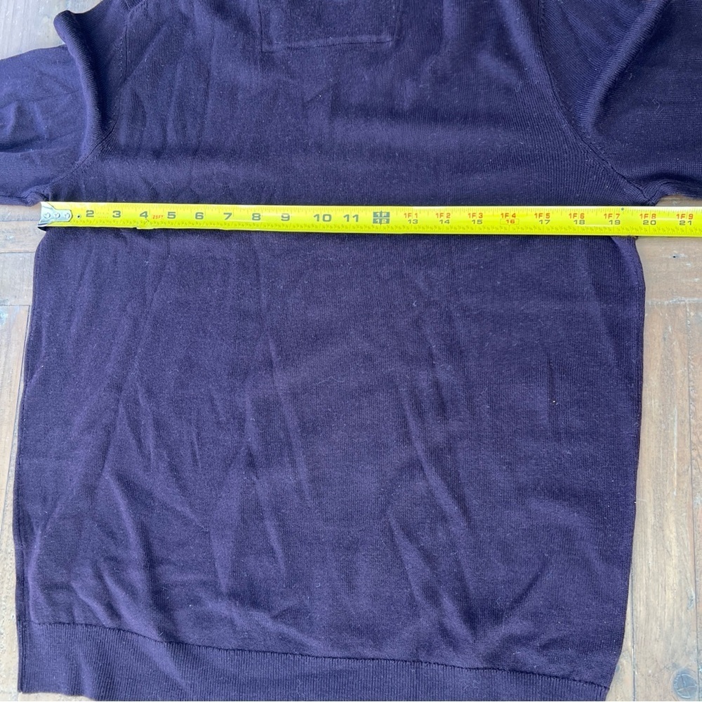 Calvin Klein Extra Fine Merino Wool V-neck Sweater Mens Medium Dark Chestnut NWT - Picture 10 of 10